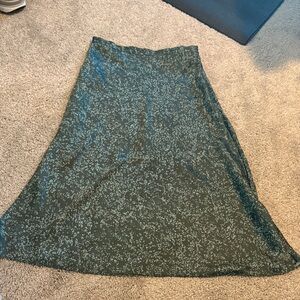 Gianni Bini Dark Green Patterned A-Line Skirt